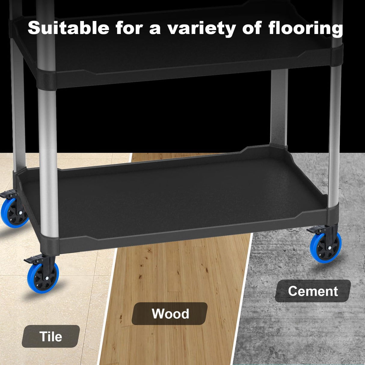 6 inch Casters Heavy Duty Swivel Threaded Stem Caster Wheels with 1/2''-13x1''Dual Locking Wheel with Brakes Pack of 4 for Workbench Furniture Carts Load Bearing 2000 Lbs YOOGAA