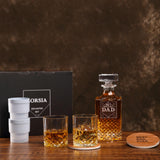 Gifts for Dad Men, Whiskey Decanter Set with Gift Box, Unique Christmas Gift from Daughter or Son, Perfect Birthday and Retirement Present for Men - Includes 2 Ice Molds, 2 Coasters, and a Gift Card LORSIA