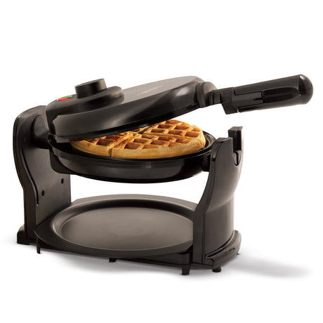 BELLA Classic Rotating Belgian Waffle Maker with Nonstick Plates, Removable Drip Tray, Adjustable Browning Control and Cool Touch Handles, Black BELLA