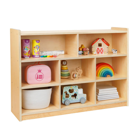 Montessori 8-Section Wooden Toy Organizer and Storage Cabinet for Kids Room OOOK