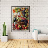 Wine Glass Diamond Art Kits for Adults,5D Fruit Full Round Drill Diamond Painting Kits for Adults Beginners,DIY Diamond Painting Gem Art Kits for Gift Home Wall Decor 12x16inch EIBEILI