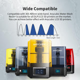 ANYCUBIC Water Wash 3D Printer Resin, 405nm High Precision UV-Curing 3D Resin, Low Shrinkage Standard Photopolymer Resin for 8K Capable LCD DLP Resin 3D Printer Printing (Clear, 500g) ANYCUBIC