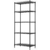 REGILLER 5-Wire Shelving Metal Storage Rack Adjustable Shelves, Standing Storage Shelf Units for Laundry Bathroom Kitchen Pantry Closet (Black, 21.2L x 11.8W x 53.5H) REGILLER