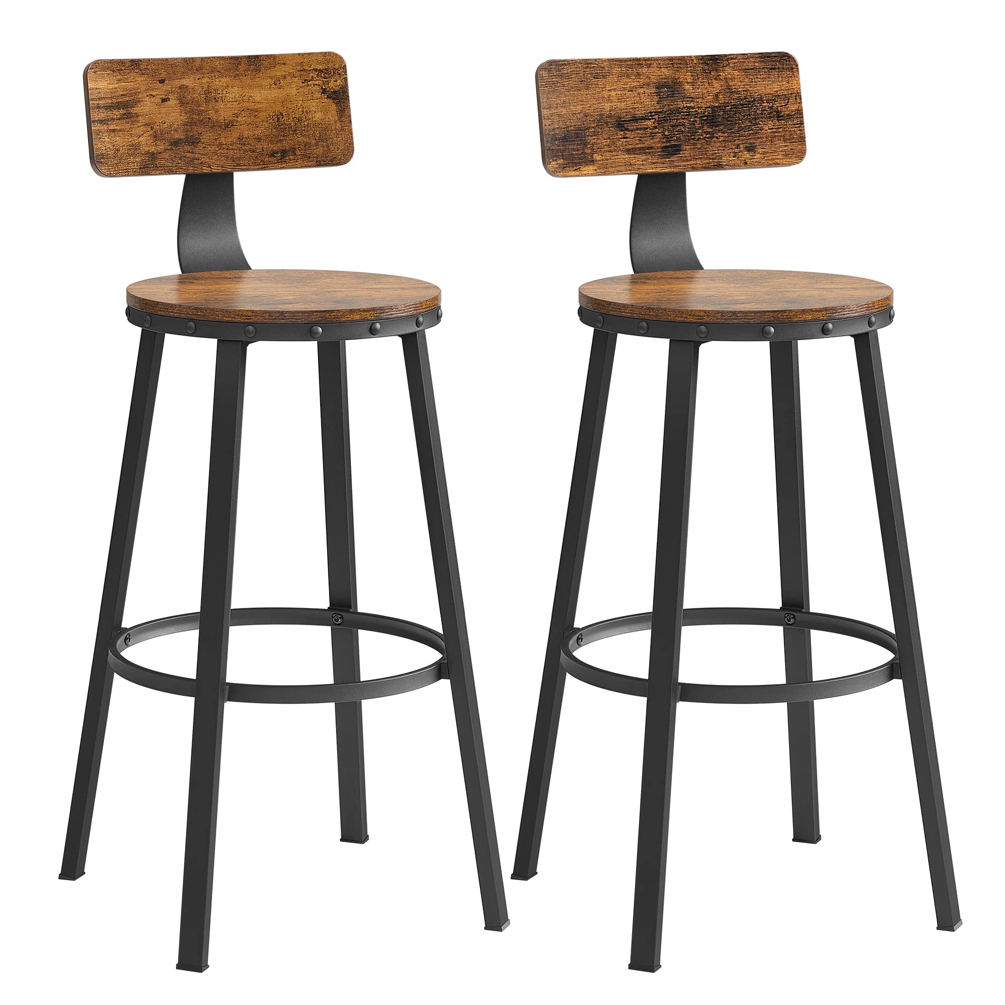 VASAGLE Bar Height Barstools with Back - Thumbnail 3