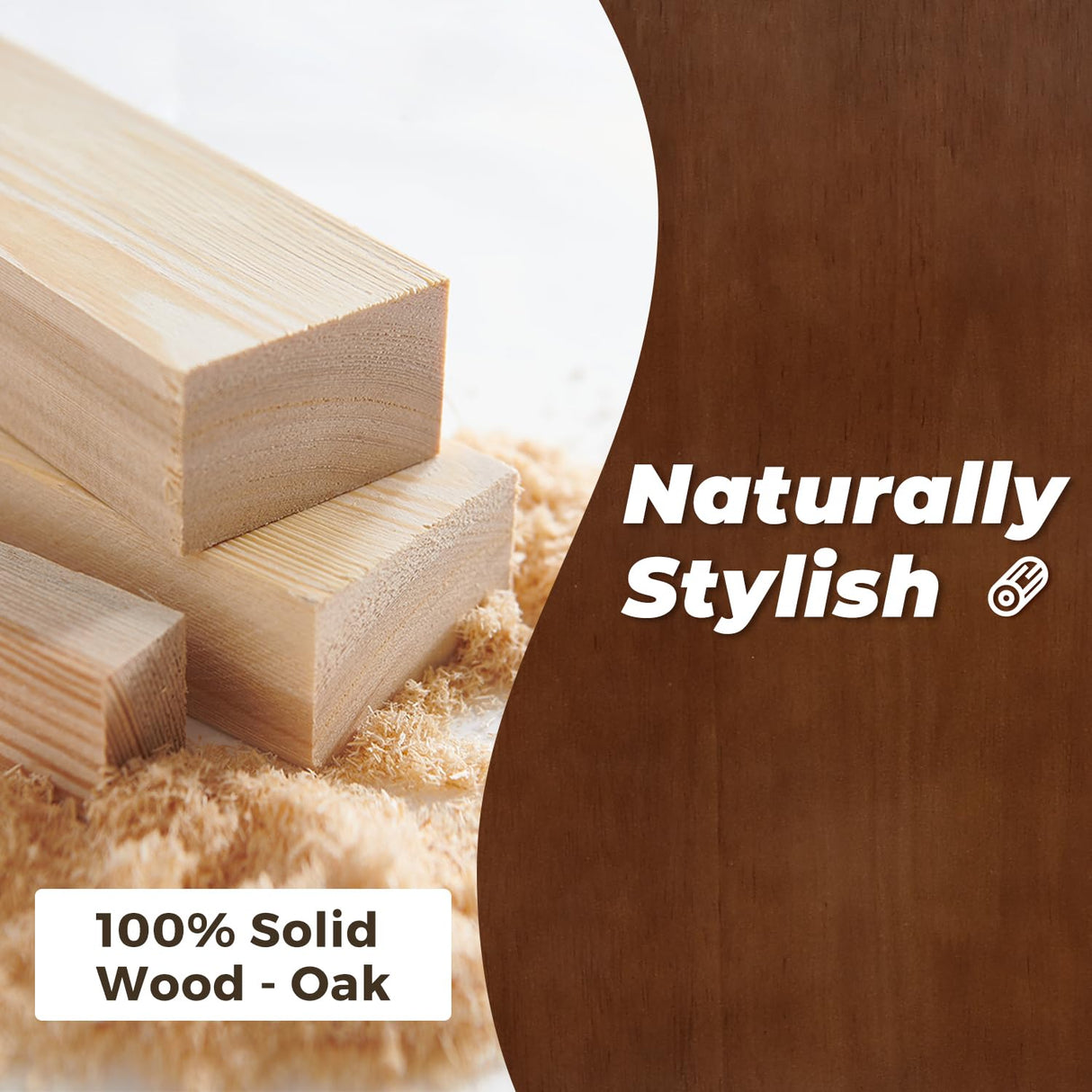 DELAVIN 62.9" Solid Wood Dining Room Table Set for 6 People, Mid Century Kitchen Table with 6 Oak Wood Chairs for Home, Apartment, Modern Dining Table and Chairs Set for Whole Family, Walnut DELAVIN