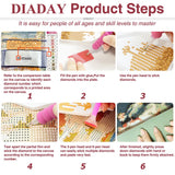 DIADAY Horse Diamond Art Kits for Adults 5D Full Drill Round Gem, Diamond Painting Kits for Beginners, DIY Dots Home Wall Decor Gift 12 x 12 Inches DIADAY