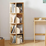 Buzleer 4-Tier Rotating Bookshelf Tower – Space-Saving Solid Wood Book Organizer for Small Spaces Buzleer