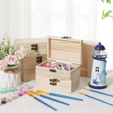 Hoemwarm 24 Pack Unfinished Wood Box with Hinged Lid, 6 x 4 x 2 Inch Storage Small Wooden Boxes for Craft Kids Christmas Gift Paint DIY Unpainted Jewellery Organizing Box Art Box, Home Storage Decor Hoemwarm