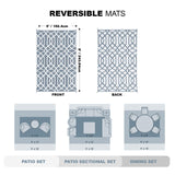 wikiwiki Outdoor Rug, 5x8ft Waterproof Reversible Mat Indoor Outdoor Rugs Carpet, Small Area Rug Plastic Straw Rug for Patio Deck Balcony Pool RV Camping Beach Picnic, Grey, Rugscape Series wikiwiki