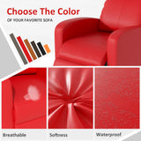 Massage Recliner Chair, Single Sofa Chair with Remote Control, Chair Recliner, Lazy Boy Recliner Chair, Living Room Recliners with Pu Leather Padded Seat Backrest, Recliner Chairs for Adults, Red MKDLUFEI