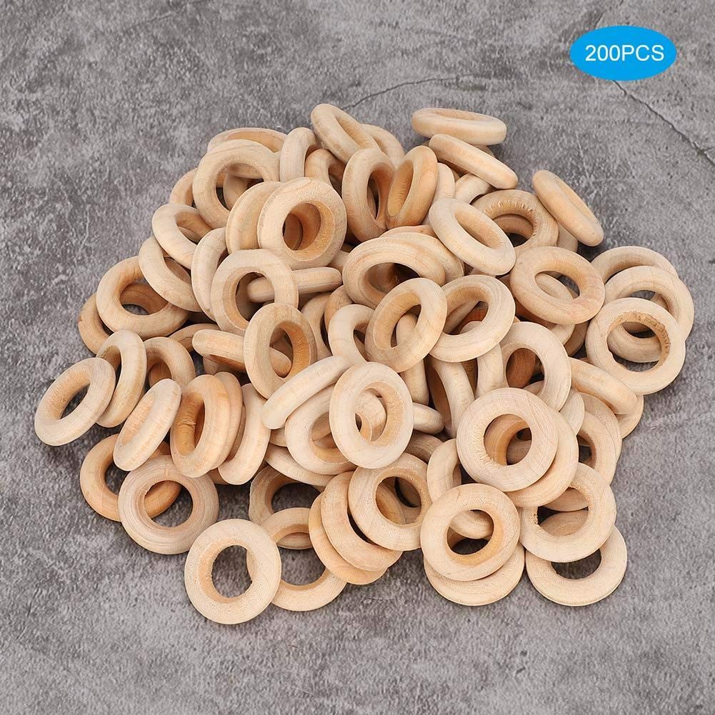 Wooden Rings, 200pcs 20mm Wooden Rings for Crafts, Unfinished Wood Rings Smooth Wood Circles for DIY Connectors, and Jewelry Making - WoodArtSupply