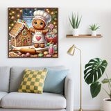 Christmas Gingerbread House Diamond Painting Kits for Adults, 5D Diamond Art Kits for Adults Beginners, DIY Full Round Drill Diamond Dot Painting Gem Art Kits for Adult, Home Wall Decor 13.8x13.8 Inch LKHMVCA