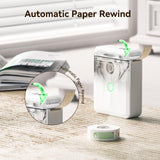 NIIMBOT D110 Upgraded Version Mini Label Maker Machine with Tape, Portable Bluetooth Thermal Printer, Sticker Labeler with Multiple Templates for Office Organization Home Kitchen School, White NIIMBOT