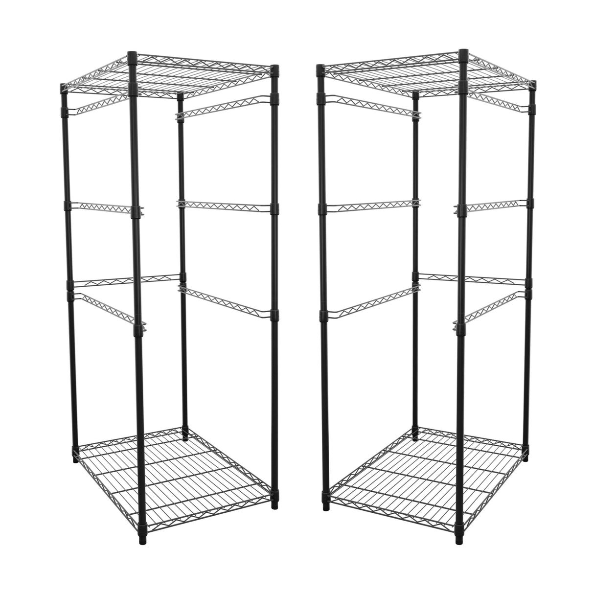 SafeRacks 2 Pack 5-Tier Steel Tote Rack - Maximize Space, Declutter, Organization, NSF Certified, Bin Storage for Garage, Pantry, Kitchen, Workspace, 5 Shelves, 31″ x 23″ x 68″, Black SafeRacks