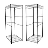 SafeRacks 2 Pack 5-Tier Steel Tote Rack - Maximize Space, Declutter, Organization, NSF Certified, Bin Storage for Garage, Pantry, Kitchen, Workspace, 5 Shelves, 31″ x 23″ x 68″, Black SafeRacks