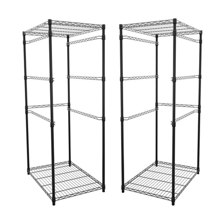 SafeRacks 2 Pack 5-Tier Steel Tote Rack - Maximize Space, Declutter, Organization, NSF Certified, Bin Storage for Garage, Pantry, Kitchen, Workspace, 5 Shelves, 31″ x 23″ x 68″, Black SafeRacks