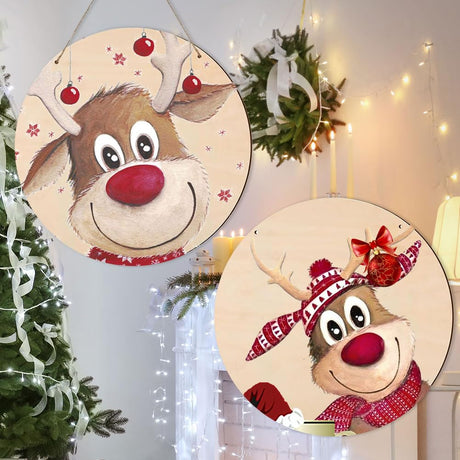 Adboros Wood Circles for Crafts, 12 Inch Blank Unfinished Wood Crafts DIY Painting Round Disc Cutouts with Twine Door Hanger Circle Blank Wooden Signs Home Decor Christmas (30) Adboros