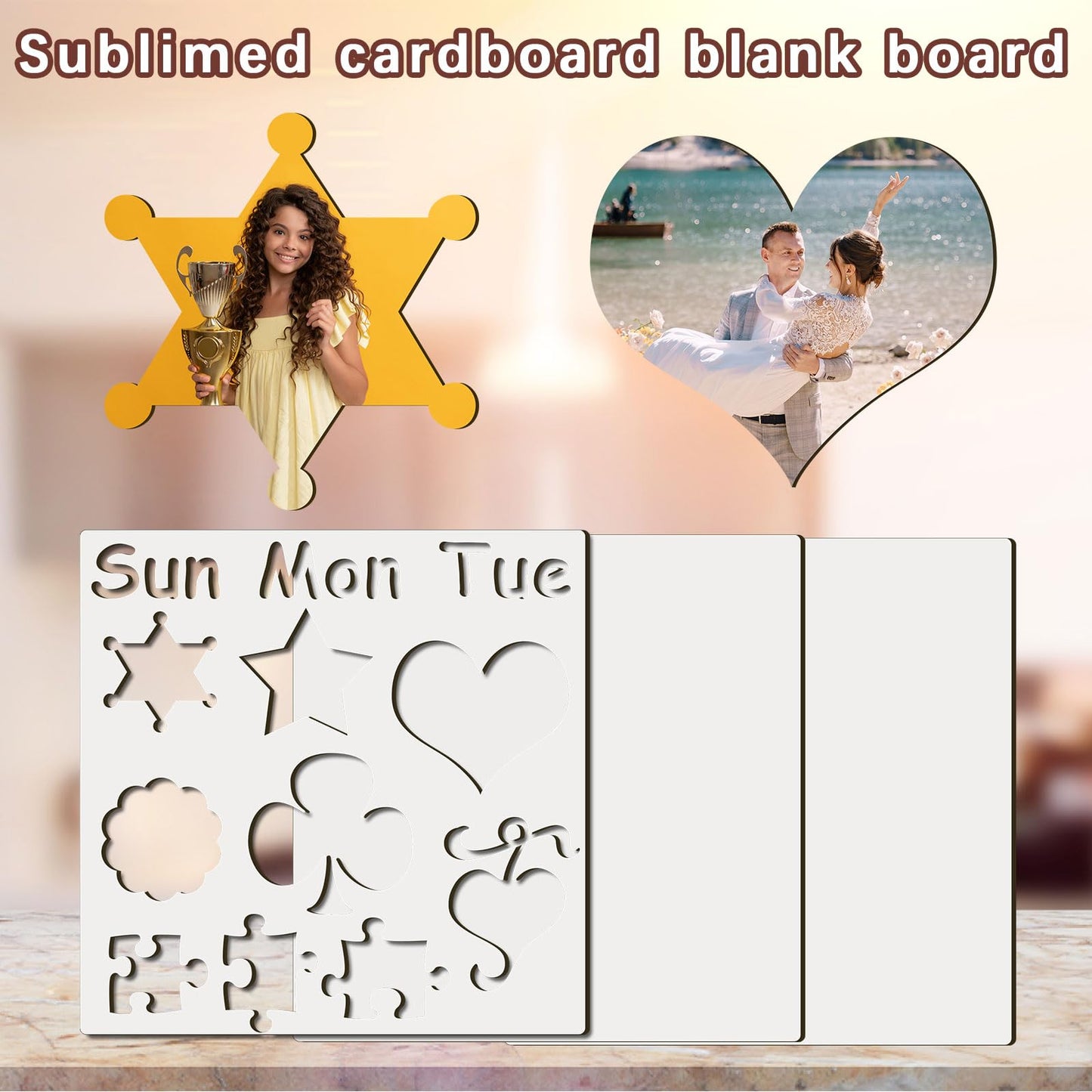 3 Pack Sublimation MDF Board Blanks Wood Sheets Bulk White Single-Sided Sublimation Product Blanks MDF Boards 12" x 12",1/8" Thick(3 mm)