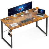 ODK 48 Inches Computer Desk for Home Office, Office Table for Small Spaces, Writing Desk with Headphone Hooks, Vintage ODK