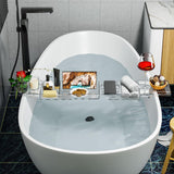 Yieach Iuxury Bathtub Trays For Tub,Expandable Bath Shelf Over Tub,Clear Bath Table,Bath Board,Bath Caddy Tray and Bath Tub Accessories for Women Relaxing With Bath Reading Book and Ipad Holder,1 Pack Yieach