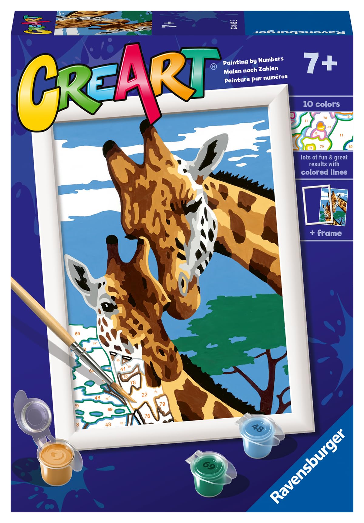 Ravensburger Cute Giraffes Paint by Numbers Kit for Kids - 23615 - Painting Arts and Crafts for Ages 7 and Up Ravensburger