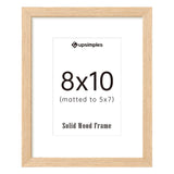upsimples 8x10 Picture Frame, Natural Solid Wooden Picture Frames, Display 5x7 with Mat or 8 x 10 Without Mat, Wall or Tabletop, 1 Pack upsimples