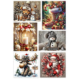 TCDZMYGS 6 Pack Christmas Diamond Art Kits for Adults - Winter Diamond Painting Kits for Adults,5D Round Full Drill Gem Art for Adults DIY Paint by Diamonds Dots for Home Wall Decor 14x14-12x16inch TCDZMYGS