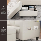 Sectional Sofa Couches for Living Room - 78''Convertible Modular Three-Seater L-Shaped Pet-Friendly Couch,Washable Sofa Cover-Bench Storage, Suitable for Small Living Room, Apartment,Office-Beige Clotius
