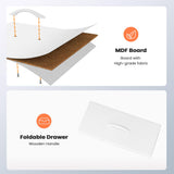 Pellebant Dresser for Bedroom with 7 Drawers, Tall Dresser Vertical Storage Tower, Sturdy Metal Frame, Fabric Storage Bins with Plastic Handle, Wooden Top, Organizer Unit for Closet/Hallway, White Pellebant