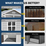 Outdoor Resin Storage Shed 6x3 FT Waterproof Sheds Kit with Floor Window Lockable Door Included, Outside Plastic Sheds for Backyard Garden Patio Lawn Tools WELYAS