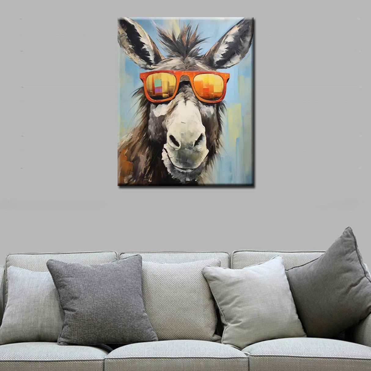 Tucocoo Donkey in Glasses Paint by Numbers Kits 16x20 inch Canvas DIY Oil Painting for Kids, Students, Adults Beginner with Brushes and Acrylic Pigment - Funny Donkey Farmhouse Animal(Without Frame) Tucocoo