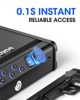 Glimstone Gun Safe, Biometric Gun Safe for Pistols, Easy Edition, 3 Ways Quick Access With Fingerprint/Digital Keypad/Key, Smart Handgun Safe for Home Bedside Nightstand Car Glimstone