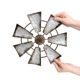 Mkono 11.5" Small Farmhouse Windmill Wall Decor Rustic Iron Wall Hanging Decoration Metal Wall Art Ornament for Bedroom Nursery Living Room Dorm Home Mkono