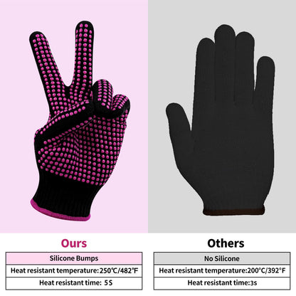 HTVRONT Heat Resistant Gloves for Sublimation - 2Pcs Heat Gloves for Sublimation with Silicone Bumps, Heat Resistant Work Gloves for Women, Universal Fit Size