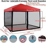 Mosquito Net with Zipper for Outdoor Camping Mosquito Net DIY Canopy Screen Wall Outdoor Mosquito Net for 10 x 10 Patio Gazebo and Tent Tappio