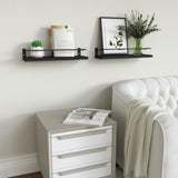 RICHER HOUSE Bathroom Shelves, Black Floating Wall Shelf Organizer Over Toilet Storage with 2 Shelves RICHER HOUSE