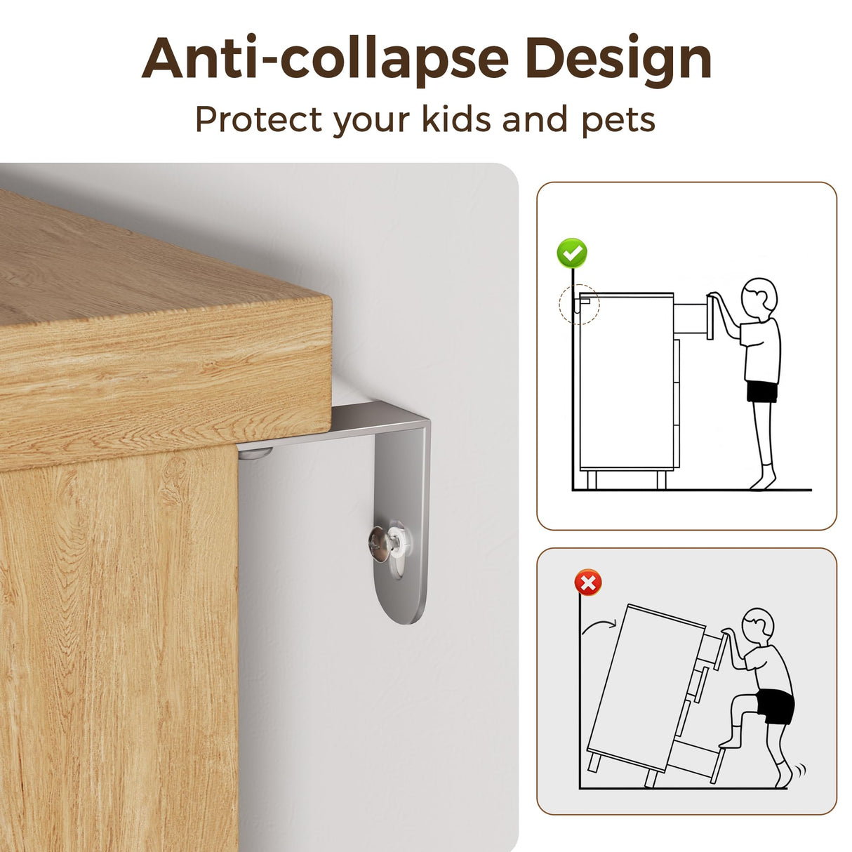 Jocoevol Fluted 5 Drawer Dresser, 43" Tall Dresser Chest of Drawers Curved Profile Design, Wood Mid Century Vertical Dresser Natural Texture for Bedroom, Oak Dresser Jocoevol