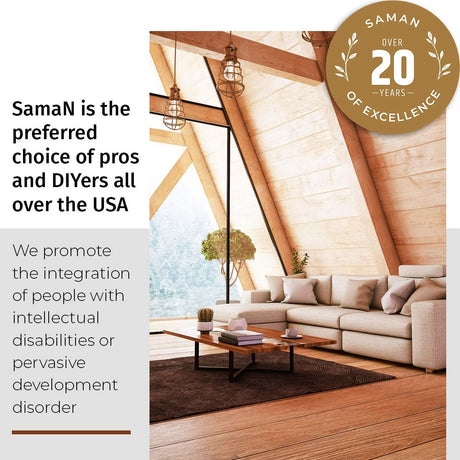 SamaN Interior One Step Wood Seal, Stain and Varnish – Oil Based Odorless Dye - Protection for Furniture and Fine Wood (Brazilian Cherry SAM-306, 8 SamaN