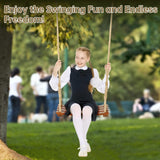 Wooden Tree Swing,500lbs Load Capacity Wooden Swing for Adults & Kids,Adjustable Height,Waterproof Hanging Swing Seat for Indoor,Outdoor,Backyard,Garden,Playground (Chocolate curved swing) BATTIPAW