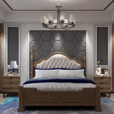 Wnutrees Farmhouse Nightstand Solid Wood Bedside Table with 3-Drawers Bedside End Tables Storage for Living Room, Hallway, Handmade Distressed, Natural, Set of 2 Wnutrees