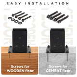 WIMART 4x4 Post Base, Inner Size 3.5"x3.5"Deck Post Base, Deck Post Base for Concrete, for Mailbox Support Wood Fence Post Anchort (Black - Set 4) WIMART