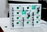 Bpatoimsx Secure and Convenient 12 Bays Cell Mobile Phone Steel Locker with Charger Charging Station Cabinet and key lock White - Ideal for Students and Employees Bpatoimsx