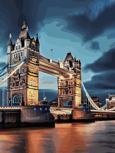 KAYEIUU Tower Bridge in London 5D Diamond Painting Kits for Adults Beginner DIY Round Full Drill Diamond Dots Paintings Paint with Diamond Crafts Kits Gem Art for Home Wall Decor Gift 12x16 inch KAYEIUU