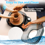 Pottery Wheel for Kids - Complete Pottery Kit & Tools for Beginners, Plug-in Rechargeable Battery, Upgraded Detachable Turntable Adjustable Speed, DIY Clay Maker for Kids 9-12 (Black, Patented) Innofans