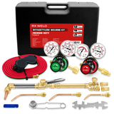 RX WELD Medium Duty Oxy Acetylene Torch Kit with Check Valves, Gas Cutting Welding Kit Brazing Welder Tool Set, CGA540 and CGA510 Regulator RX WELD