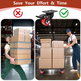 2 Inch Caster Wheels 600lbs Heavy Duty, Casters Set of 4 with Brake,Locking Industrial Swivel Top Plate Casters Wheels for Furniture and Workbench Cart(Two Hardware Kits Include) Chaxtr