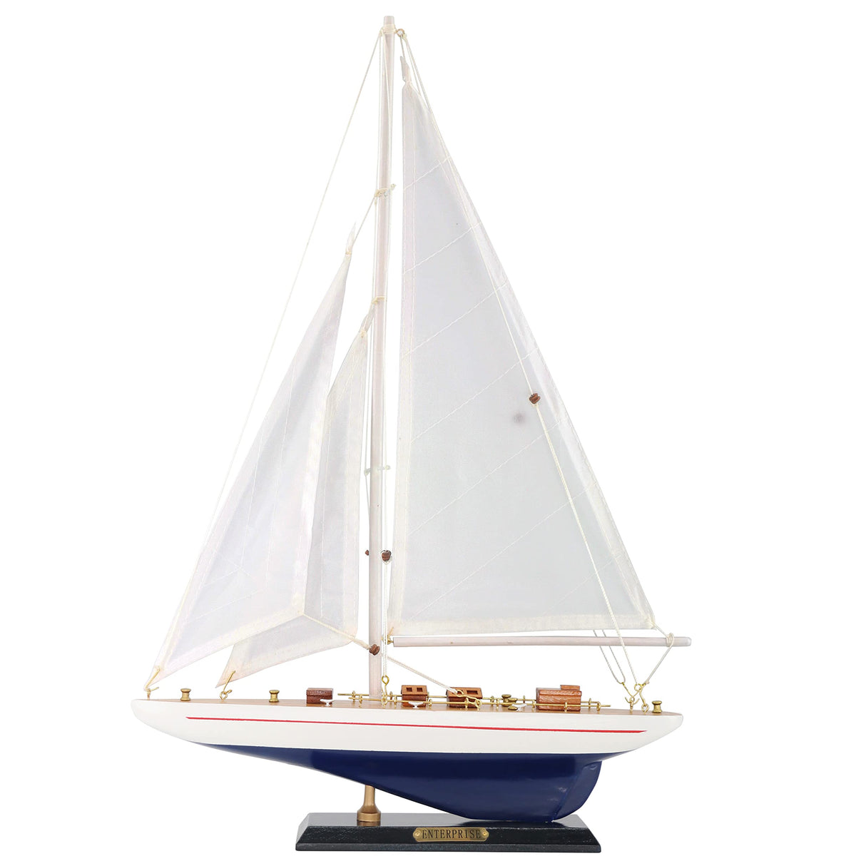 NAUTIMALL Wooden Sailboat Decor Ship Model 19" Enterprise Replica Nautical Gift for Kids Boys NAUTIMALL