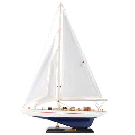 NAUTIMALL Wooden Sailboat Decor Ship Model 19" Enterprise Replica Nautical Gift for Kids Boys NAUTIMALL