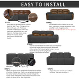 Easy-Going 8 Pieces Recliner Sofa Stretch Sofa Slipcover Sofa Cover Furniture Protector Couch Soft with Elastic Bottom Kids, Spandex Jacquard Fabric Small Checks Dark Gray Easy-Going