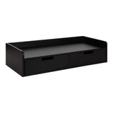 Kate and Laurel Kitt Modern Floating Shelf with Drawers, 28 x 12 x 6.5 inches, Black, Chic Floating Storage Console Table or Desk for Wall Kate and Laurel